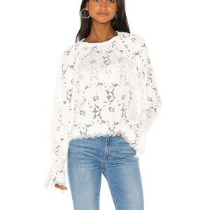 LIKE NEW Free People Olivia Ivory White Floral Lace Knit Romantic Top Size XS